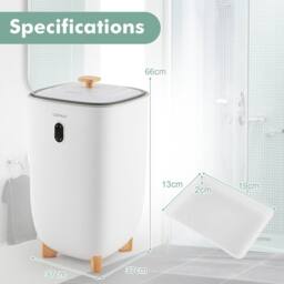 Costway 35L Large Towel Warmer Bucket Luxury Soggy Towel Heater & Dryer Combo in White - thumbnail 2