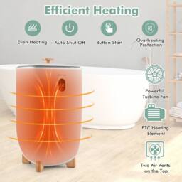 Costway 35L Large Towel Warmer Bucket Luxury Soggy Towel Heater & Dryer Combo in White - thumbnail 5