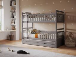 Flair Elvis Bunk Bed with Trundle & Drawers in Grey - Size: EU Single - thumbnail 5