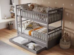 Flair Elvis Bunk Bed with Trundle & Drawers in Grey - Size: EU Single - thumbnail 3