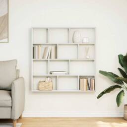 Berkfield Home Wall Cube Shelf 12 Compartments White Engineered Wood - thumbnail 3