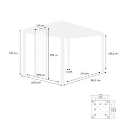 sweeek Louvered Pergola Aluminium 4 X 3m & 3 130cm Louver Panels in Grey - thumbnail 5