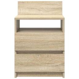 Berkfield Home Durable Bedside Cabinets 2 pcs with 2 Drawers Sonoma Oak 40x33x60 cm in Light Brown - Size: 40 x 33 x 60 cm - thumbnail 4