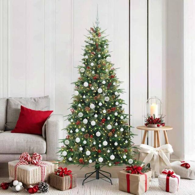 Berkfield Home Artificial Hinged Christmas Tree Green 180 cm PE & PVC - image 1