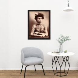 "Artery8 Wall Art Print Maud Stevens Wagner Trapezeist Tattooist Artist 1907 Photo Large Framed Wall Décor Art in White - Size: W18"" x H24""" - thumbnail 2