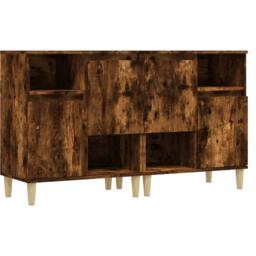 Berkfield Home Sideboards 2 pcs Smoked Oak 60x35x70 cm Engineered Wood in Brown - Size: 60 x 35 x 70 cm - thumbnail 1