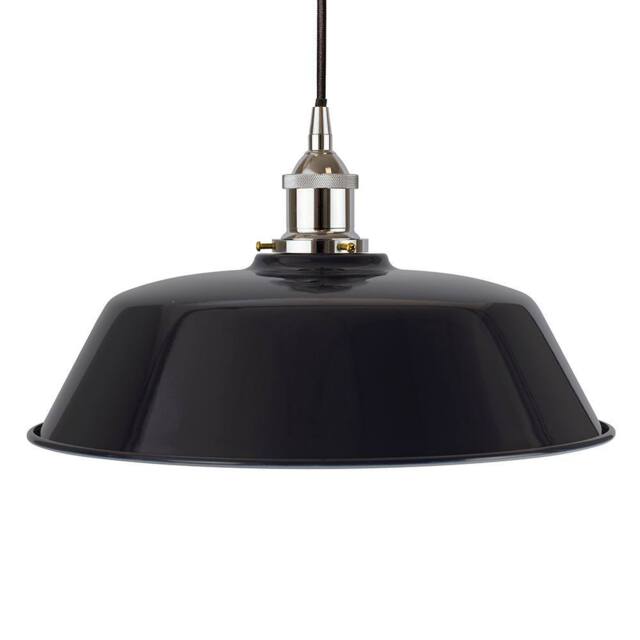 SE Home Navy Blue Chancery Pendant Light - Nickel - Black Round - image 1