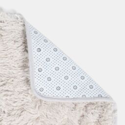 OHS Fluffy Rug Anti-Slip Plain Shaggy Floor Mat in Silver - Size: 80 cm x 150 cm - thumbnail 5