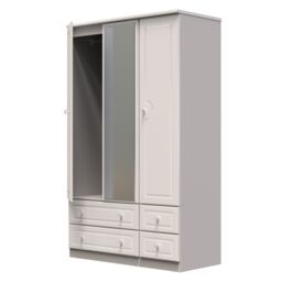 Ready Assembled 2 U Stratford Triple 2 Drawer Mirror + Drawer Wardrobe (Ready Assembled) in Taupe - thumbnail 5