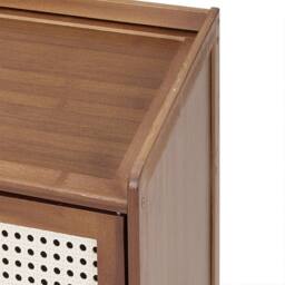 Ventryn 6-Tier Shoe Cabinet with 4 Rattan Doors, Natural Bamboo Large - thumbnail 5