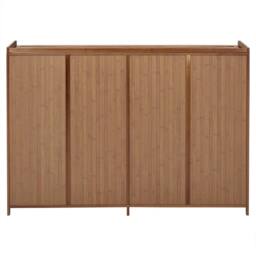 Ventryn 6-Tier Shoe Cabinet with 4 Rattan Doors, Natural Bamboo Large - thumbnail 7