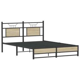 Berkfield Home Bed Frame without Mattress Sonoma Oak 140x200 cm Engineered Wood in Brown - thumbnail 3