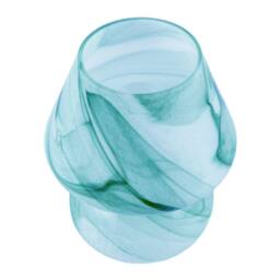 Happy Homewares Modern Mini Mushroom Glass Table Lamp with Marble Effect Pattern in Teal - thumbnail 4