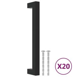 Berkfield Home Cabinet Handles 20 pcs Black 160 mm Stainless Steel - thumbnail 2