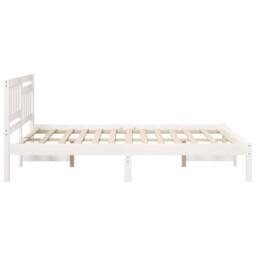 Berkfield Home Modern with Headboard White 120 x 200 cm Solid pine wood - thumbnail 6