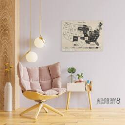 "Artery8 1919 Women's Suffrage Map US Voting Rights Canvas Wall Art Print in Beige - Size: W18"" x H24""" - thumbnail 3
