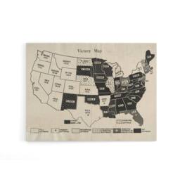 "Artery8 1919 Women's Suffrage Map US Voting Rights Canvas Wall Art Print in Beige - Size: W18"" x H24""" - thumbnail 1