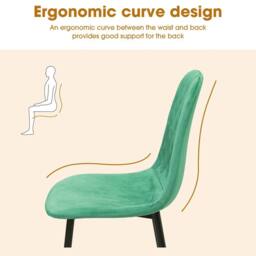 Alivio Ergonomic Velvet Dining Chairs for Indoor Outdoor (Pack of 4) in Green - thumbnail 8