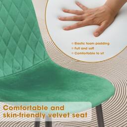Alivio Ergonomic Velvet Dining Chairs for Indoor Outdoor (Pack of 4) in Green - thumbnail 5