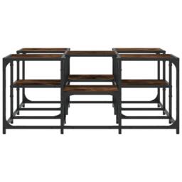 Berkfield Home Decorative Coffee Table Smoked Oak 91x91x40 cm Engineered Wood in Brown - Size: 91 x 91 x 40 cm - thumbnail 5