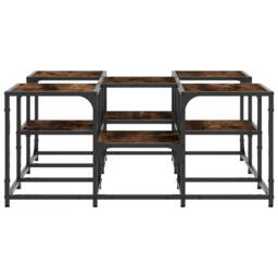 Berkfield Home Decorative Coffee Table Smoked Oak 91x91x40 cm Engineered Wood in Brown - Size: 91 x 91 x 40 cm - thumbnail 6