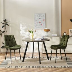 SONARA Modern Set of 4 Velvet Dining Chairs with Ergonomic Upholstered Seat in Green - thumbnail 8