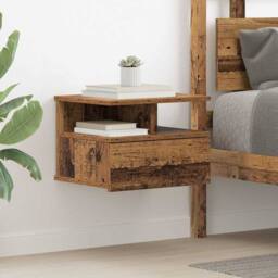 Berkfield Home Classic Floating Nightstand Old Wood 40x31x27 cm Engineered Wood in Brown - Size: 40 x 31 x 27 cm - thumbnail 2