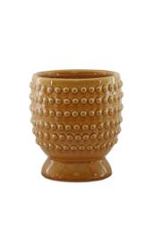KDMD Yellow Hortus Hobart Footed Pot 20x21.5cm - Size: 20x21.5 cm