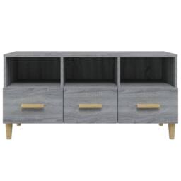Berkfield Home TV Cabinet Grey Sonoma 102x36x50 cm Engineered Wood - Size: 102 x 36 x 50 cm - thumbnail 6