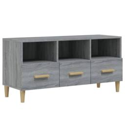 Berkfield Home TV Cabinet Grey Sonoma 102x36x50 cm Engineered Wood - Size: 102 x 36 x 50 cm - thumbnail 2