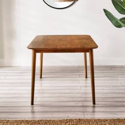 FurnitureboxUK Lynton Large Walnut Effect Wood Dining Table & 4 Green Chairs & Bench - thumbnail 6