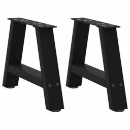 Berkfield Home Coffee Table Legs A-Shaped 2 pcs Black¬†30x(30-31) cm Steel in Black - thumbnail 1