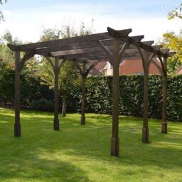 Rutland County Garden Furniture Ltd Premium Pergola 6 Posts - Wood - L480 x W660 x H270 cm - Rustic Brown - thumbnail 2