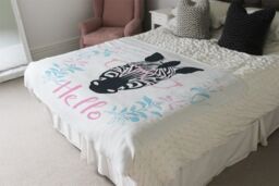 Benjamin Tate Design Hello Zebra Blanket in Natural - Size: 120 cm x 150 cm - thumbnail 3