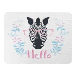 Benjamin Tate Design Hello Zebra Blanket in Natural - Size: 120 cm x 150 cm - thumbnail 1