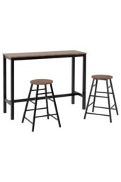 Seconique Athens Breakfast Bar Set in Dark Brown - thumbnail 2