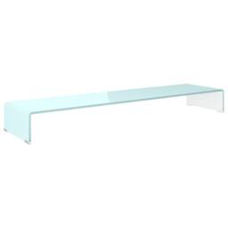 Berkfield Home TV Stand/Monitor Riser Glass Green 120x30x13 cm in Aqua - Size: 120 x 30 x 13 cm - thumbnail 1