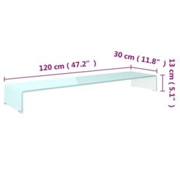 Berkfield Home TV Stand/Monitor Riser Glass Green 120x30x13 cm in Aqua - Size: 120 x 30 x 13 cm - thumbnail 6
