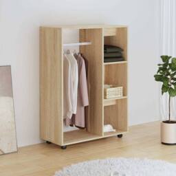 Berkfield Home Wardrobe Sonoma Oak 80x40x110 cm Engineered Wood in Brown - Size: 80 x 40 x 110 cm - thumbnail 2