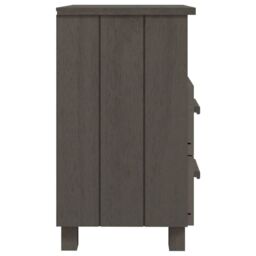 Berkfield Home Bedside Cabinet HAMAR Light Grey 40x35x62 cm Solid Wood Pine - Size: 40 x 35 x 62 cm - thumbnail 4