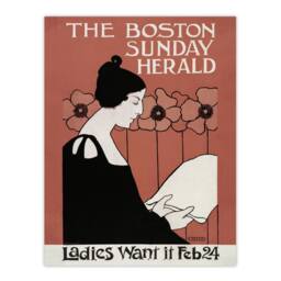 "Artery8 Herald Cover Poppies Nouveau Vintage Wall Art Print Ethel Reed in Red - Size: W12"" x H16""" - thumbnail 1