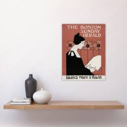 "Artery8 Herald Cover Poppies Nouveau Vintage Wall Art Print Ethel Reed in Red - Size: W12"" x H16""" - thumbnail 4