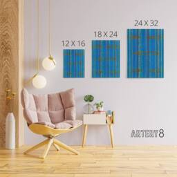 "Artery8 Blue Abstract Geometric Pattern Canvas Wall Art Print Korin - Size: W18"" x H24""" - thumbnail 4