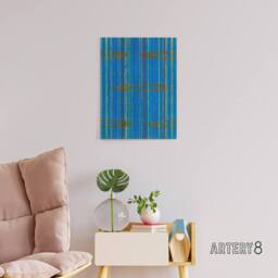 "Artery8 Blue Abstract Geometric Pattern Canvas Wall Art Print Korin - Size: W18"" x H24""" - thumbnail 3