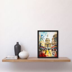 Artery8 St Pauls Cathedral London England Abstract Fun Framed Art Print in Beige - Size: A4 - thumbnail 4