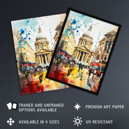 Artery8 St Pauls Cathedral London England Abstract Fun Framed Art Print in Beige - Size: A4 - thumbnail 2