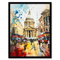 Artery8 St Pauls Cathedral London England Abstract Fun Framed Art Print in Beige - Size: A4 - thumbnail 1