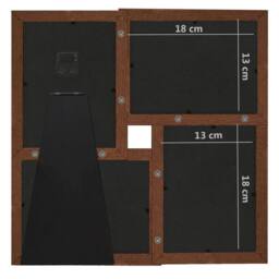Berkfield Home Collage Photo Frame for 4x(13x18 cm) Picture Dark Brown MDF - Size: 13x18 cm - thumbnail 8