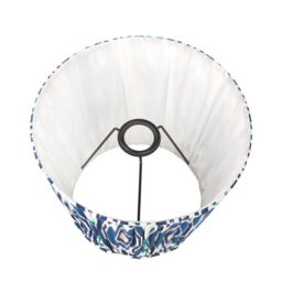 Ruma Blue Ikat Patterned Pleated Tapered Shade For Table Lamps - Size: 14 inches - thumbnail 4
