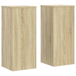 Berkfield Home Plant Stands 2 pcs Sonoma Oak 30x30x70 cm Engineered wood in Light Tan - Size: 30 x 30 x 70 cm - thumbnail 3